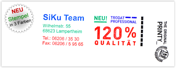 Stempel in 3 Farben - Neuheit
